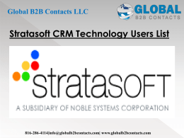 Stratasoft CRM Technology Users List