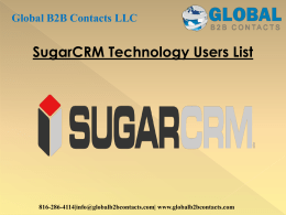 SugarCRM Technology Users List