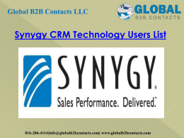 Synygy CRM Technology Users List
