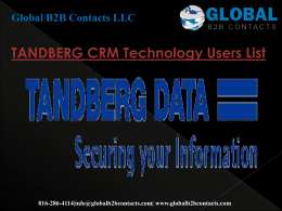 TANDBERG CRM Technology Users List