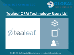 Tealeaf CRM Technology Users List
