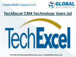 TechExcel CRM Technology Users List