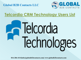 Telcordia CRM Technology Users List