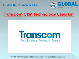 Transcom CRM Technology Users List