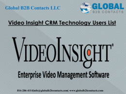 Video Insight CRM Technology Users List 