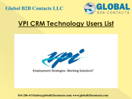 VPI CRM Technology Users List