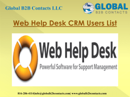 Web Help Desk CRM Users List