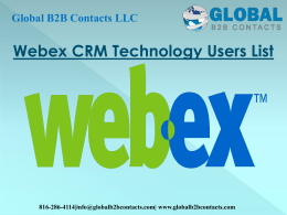 Webex CRM Technology Users Email List