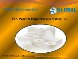 USA  Paper & Paper Products Mailing List