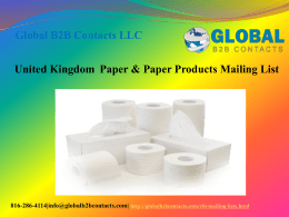 United Kingdom  Paper & Paper Products Mailing List