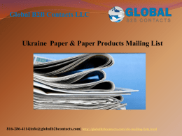 Ukraine  Paper & Paper Products Mailing List