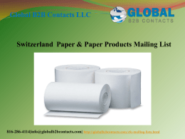 Switzerland  Paper & Paper Products Mailing List
