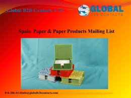 Spain  Paper & Paper Products Mailing List