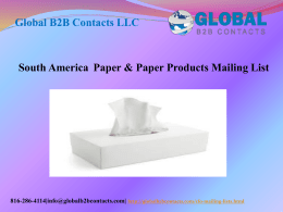 South America  Paper & Paper Products Mailing List