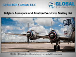 Belgium Aerospace and Aviation Executives Mailing List