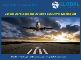 Canada Aerospace and Aviation Executives Mailing List