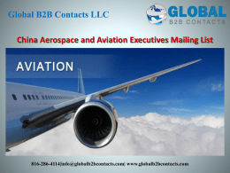 China Aerospace and Aviation Executives Mailing List