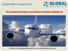 New Zealand Aerospace and Aviation Executives Mailing List