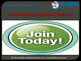 Russia Banks, Credit Unions Email List