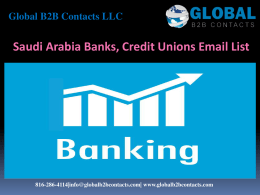 Saudi Arabia Banks, Credit Unions Email List