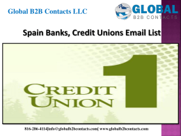 Spain Banks, Credit Unions Email List