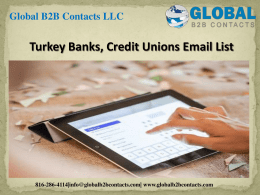 Turkey Banks, Credit Unions Email List
