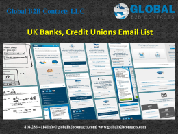 UK Banks, Credit Unions Email List