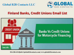Finland Banks, Credit Unions Email List