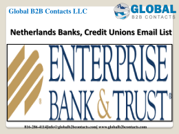 Netherlands Banks, Credit Unions Email List