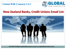 New Zealand Banks, Credit Unions Email List