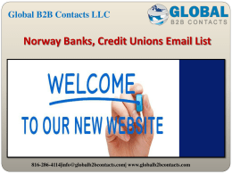 Norway Banks, Credit Unions Email List