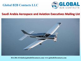 Saudi Arabia Aerospace and Aviation Executives Mailing List