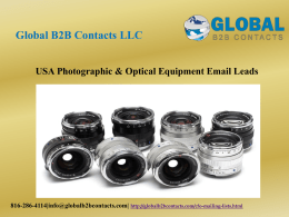 USA Photographic & Optical Equipment Email Leads