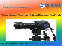 United Kingdom Photographic & Optical Equipment Email Leads