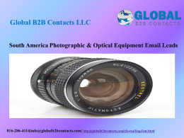 South America Photographic & Optical Equipment Email Leads