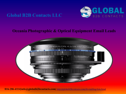 Oceania Photographic & Optical Equipment Email Leads