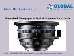 Newzealand Photographic & Optical Equipment Email Leads
