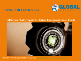 Malaysia Photographic & Optical Equipment Email Leads