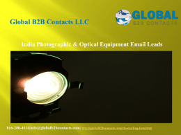 India Photographic & Optical Equipment Email Leads