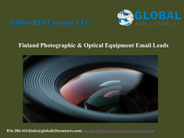 Finland Photographic & Optical Equipment Email Leads
