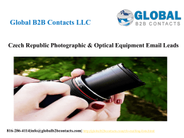 Czech Republic Photographic & Optical Equipment Email Leads
