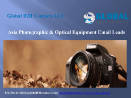 Asia Photographic & Optical Equipment Email Leads