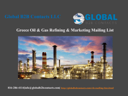 Greece Oil & Gas Refining & Marketing Mailing List