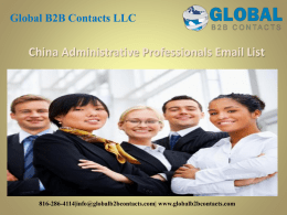 China Administrative Professionals Email List