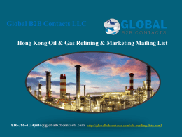 Hong Kong Oil & Gas Refining & Marketing Mailing List