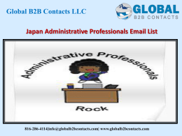 Japan Administrative Professionals Email List