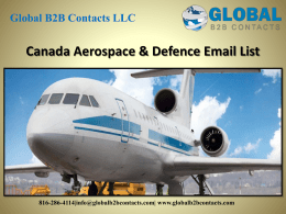 Canada Aerospace & Defence Email List