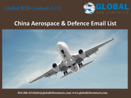 China Aerospace & Defence Email List