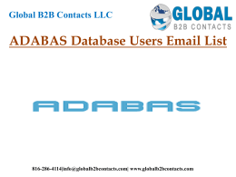 ADABAS Database Users Email List