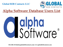 Alpha Software Database Users List